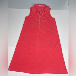 Fresh Produce Women Small Dress Flaws Bright Pink Sleeveless Collared Buttons